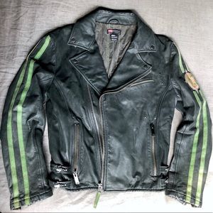 Diesel Black Leather Motorcycle Jacket